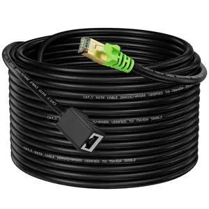 Weetcoocm Ethernet Extension Cable 65ft, Network Cat6a Extension Patch Cable RJ45 Cords Shielded Male to Female Connector (65FT)