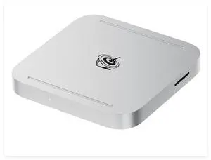 BEELINK EX Mate SE-A for SER8/SER9/SEi13/SEi14, Aluminum Alloy Stand with Dual M.2 PCle SSD Solts (up to 8TB*2), USB-C*1USB-A 3.0 * 22.5G LAN*1SD4.0 * 1Type-C(PD3.0)*1, Silver