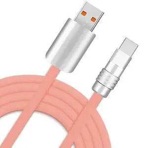 GentsStride Chubby 2.0 Durable Fast Charging Cable USB Type-C Cables Ultra-Thick Silicone Cord USB-C to USB A Cable for Cell Phones, Android Devices and More, Pink, USB-A to Type-C, 6.6 FT
