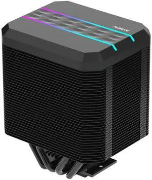 ALSEYE M90 CPU Cooler, Hidden Fan Designed Dual Tower Air-Cooled CPU Cooler with ARGB Light Effect Cover Compatible with Both Intel and AMD Platform, LGA1700 Supported (M90 Black)