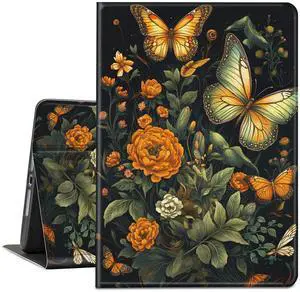 TSNJTBDL Case for Amazon Kindle Fire Max 11 (13th Generation, 2023 Release) 11 Inch Butterfly Flowers Pattern Durable Premium PU Leather Adjustable Stand Cover with Auto Wake/Sleep