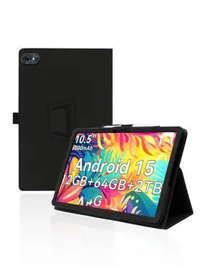 for TABWEE T80 10.5 Inch Android Tablet Case,Folding Stand Protective Cover with Pencil Holder and Wrist Strap,Full Protection, Premium PU, Scratch Resistant(Black)