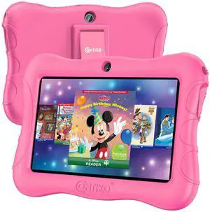 Contixo 7" Kids Tablet - 32GB Android Learning Tablet w/Exclusive 50+ Disney Storybooks (Value $200), WiFi, Parental Controls, Kid-Proof Case & Kickstand,for Ages 3-10 - Pink