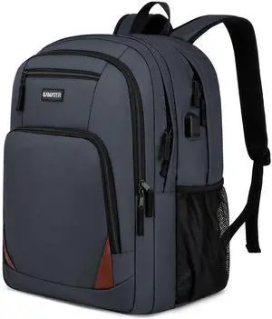 kamater School Backpack for Teen Boys & Girls - 8 Compartments Water Resistant Bookbag with Large Laptop Sleeve | 15.6 Inch Anti-Theft College Student Backpack, Black