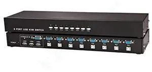 8 Port Manual USB KVM Switch Share Keyboard Mouse Monitor PC Selector Cable - axGear