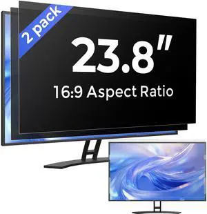 [2 Pack] 23.8 Inch Computer Privacy Screen Filter for Monitor 16:9 Aspect Ratio, Eye Protection Anti Blue Light Privacy Shield and Anti-Glare Protector, 23.8inch Removable Anti-Scratch 23.8in Protecto
