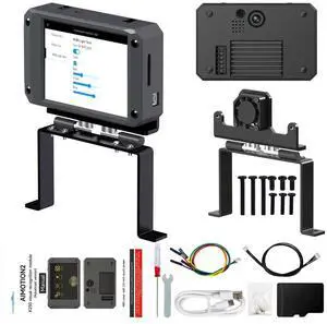 Yahboom K230 AI Development Board 1.6GHz High-performance chip/2.4-inch Display/Open Source Robot Maker Python, Supports AI Visual Recognition CanMV Sensor (with Adjustable Bracket)