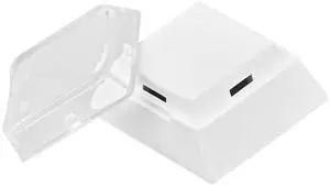 BTXETUEL Instantly Custom Double-Layer Keycaps with Transparent Cover Cap for DIY Removable Stickers or Scraps of Paper Compatible with Cherry MX Switches (24Pcs-White Botton)