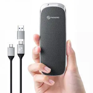 PHIXERO P10PRO External NVMe SSD 256GB, Up to 1050MB/s, USB 3.2 Gen2, Includes 2-in-1 USB C Cable, Portable Hard Drive for iPhone 15+/Android/Windows/Mac, Black