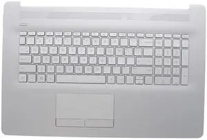 New Silver Replacement Palmrest for HP Pavilion 17by 17ca 17-by 17-CA 17-by3053cl Palmrest Backlit Keyboard & Touchpad Upper Case Top Cover with Touchpad with ODD L92783-001