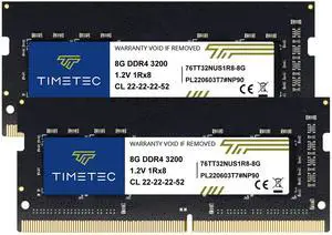Timetec 16GB KIT(2x8GB) DDR4 3200MHz (or 2933MHz or 2666MHz) PC4-25600 Non-ECC Unbuffered 1.2V CL22 1Rx8 Single Rank 260 Pin SODIMM Laptop Notebook PC Computer Memory RAM Module Upgrade