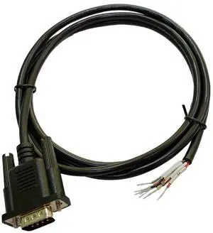 Compucableplususa.com Best Industrial Serial DB9 D-Sub 9 Pin Male RS232 Serial Cable with Bare Wire - 28 AWG with Black PVC Jacket (Male, 10 Feet)