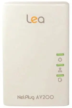 LEA Networks NetPlugAV200 Powerline Ethernet Adapter, White, 200Mbps, HomePlug AV Compliant, Power Line Network Bridge for IPTV and Multimedia Home Networking