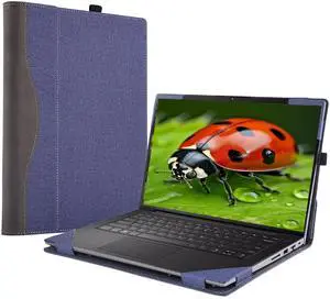 XJchen Laptop Cover Compatible with HP Elitebook 640 840 845 1040 G9 G10 G11 ProBook 440 445 14 inch G11 ZBook Firefly 14 G9 Case Protective Skin Sleeve PU Leather Pouch (Blue)