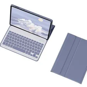 NUWONAYA Keyboard Case for Xiaomi Redmi Pad SE 8.7" 2024, Slim Flip Case with Magnetically Detachable Candy Color Bluetooth Keyboard,Purple