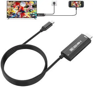 Guermok TV Dock Adapter Cable for Switch 2, 67in, USB-C to HDMI Cable with HDR & ALLM, Supports 8K@60Hz, 4K@144Hz Output, PD100W, Works with iPad, Capture Cards, TVs, Steam (Black)
