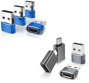 Elebase 4 Pack USB to USB C Adapter and 4 Pack USB to USB C Adapter&Type C Male to 3.0 Female Charger for Apple iPhone 12 13 14 15,iPad 8 8th 9 9th 10 10th Air 4th 5 Mini 6 6th Generation
