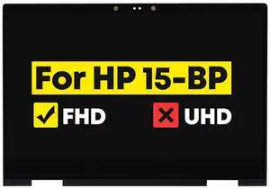 15.6" Assembly for HP Envy x360 15M-BP 15-BP 15M-BQ 15-BQ 15-bp000 15-bp100 15m-bp000 15m-bp100 15m-bp1xx 15M-BP011DX 15M-BP012DX 15M-BP112DX 15-BP143CL 925736-001 LCD Touch Screen Replacement 1080P