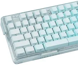 JOLINTAL Gradient Lake Blue Keycaps 121 Keys, Shine Through PBT Keycaps, Cherry Profile Side Printed Keycap, Double Shot Backlit Keycap Set for Mechanical Keyboards