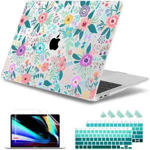 May Chen Compatible with MacBook Air 13 inch Release 2021 2020 2019 2018 (Models: M1 A2337/A2179/A1932), Plastic Hard Shell Case for MacBook Air 13 with Retina Display & Touch ID, Colorful Flower