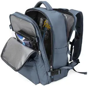 Large Travel Backpack Women, Carry On Backpack,Hiking Backpack Waterproof Outdoor Sports Rucksack Casual Daypack with USB Charging Port Shoes Compartment, Jewel Blue