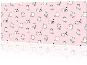 MAYCARI Cute Desk Mat Cartoon Desk Pad Mouse Pad Kawaii Large Pink Cats Gaming Mousepad XXL Laptop Keyboard Desktop Writing Pad for Girls Students 31.5"X15.7"