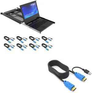 1pcs 8 Port HDMI LCD KVM Switch+1pcs 10ft HDMI KVM Cable