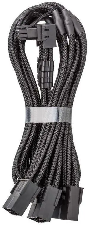 CableMod Pro ModMesh Sleeved 12V-2x6 12VHPWR 90° StealthSense PCIe Extension - Variant A (Black, 90° 16-pin to Triple 8-pin, 45cm)