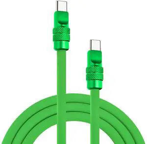 chubbycable Chubby 2.0 Anodized Version - 240W USB C Cable Reflective Shine Charge Cable Silicone Fast Charging Cable, Green, Type C to Type C, 9.8FT
