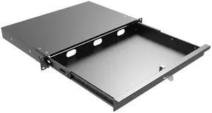 QiaoYoubang 1U Server Cabinet Case 19 Inch Rack Mount Lockable Drawer with Key, 12.6 Inch Depth (1U)