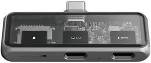 Satechi USB C Hub Mobile, with 4K HDMI, 100W Pass-Through Charging, 10Gbps Data Transfer, MicroSD Card Reader, 4-in-1 USB C Adapter for iPad, MacBook, Switch OLED and More