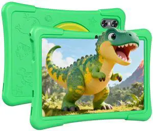 Kids Tablet 11 Inch, Android 14 Toddler Tablet with Parental Controls, Octa-Core 12GB Ram 128GB ROM Expandable, Dual Camera,8000mah GPS WiFi, Shockproof Eva Case Green