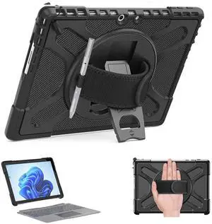 ZenRich Case for Microsoft Surface Go 4/3/2/1 10.5-inch,Protective Case for Surface Go 4/3/2/1 with 360 Rotating Kickstand/Hand Strap Heavy Duty Shockproof,Compatible with Type Cover Keyboard
