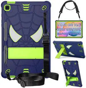 DETUOSI Kids Case for Samsung Galaxy Tab S6 Lite 10.4" 2024/2022/ 2020 (SM-P620/ P613/ P610) with S Pen Holder & Shoulder Strap,3-Layers Heavy Duty Shockproof Protective Cover for Children (Boys)/Man