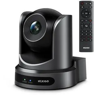 NexiGo Conference Room PTZ Camera System with 10X Optical Zoom, Remote Control, USB Output & Autofocus for Live Streaming, Meetings, Church Services, Education, for OBS/Zoom/Skype | Easy Setup