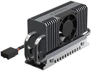 ElecGear M.2 2280 SSD Cooler, EL-80X PWM Cooling Fan + Heat Pipe + Solid Aluminum Heatsink for 80mm PCIe NVMe and SATA SSD Internal Solid State Drive, Thermal Pads Included