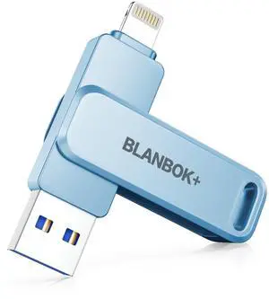 MFi Certified 512GB Flash Drive for iPhone Photo Stick, USB Memory Stick iPhone Flash Drive for Photos Videos, High Speed External Storage USB Stick Thumb Drive for iPhone/iPad/Android/PC(Sky Blue)