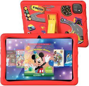 Contixo 10" Kids Tablet - K103 Android Learning Tablet with Exclusive 80 Disney Storybooks (Value $350), 32GB Storage, WiFi, Parental Controls & Kid-Proof Case - Red (Boy & Girls)
