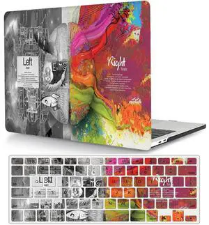 MacBook Pro 13 Inch Case 2020-2016, Hard Shell & Keyboard Cover Skin - Left & Right Brain