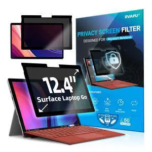 RVAPU Privacy Screen for Microsoft Surface Laptop Go 12.4 inch Protector Fully Removable Anti Spy Anti Glare Blue Light Filter Reusable Anti Peek Laptop Privacy Screen