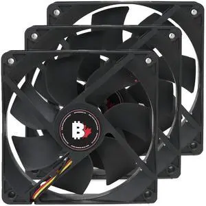 High Airflow PC Case Fan - 120mm 3-Pin 3000RPM Dual Ball Bearing Computer Fan with Thin Blades and Long Life, Cooling for Desktop CPU (3 Pack)