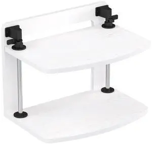 WikrOck Computer Monitor Stand Riser for Reduced Neck Strain, Adjustable Height Desk Shelf Organizer Monitor Riser Stand for PC Monitor - Not for Laptop - Withe - Wood Grain, MR01-M