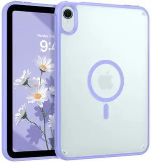 Telaso for iPad mini 7 A17 Pro 2024/iPad Mini 6 2021 8.3 Inch iPad mini 7th/6th Gen Magnetic Case, Translucent Matte Back Soft TPU Bumper Protective Case for iPad mini 7/Mini 6, Lavender Purple