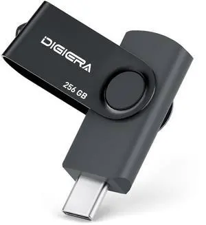 DIGIERA 256GB Flash Drive, USB 3.2 Gen 1 Type-C Thumb Drive with 140MB/s Read, 360° Swivel Design, Compact & Lightweight Memory Stick for File Transfer, Photo Backup, and Travel-Friendly Storage