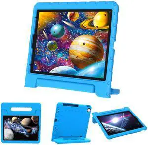 E-puhate for iPad Pro 12.9 Case 3rd/4th/5th/6th Generation, Kids Proof EVA Super Protection Cover for iPad Pro 12.9-inch 2022/2021/2020/2018 with Pencil Holder & Handle Stand, Blue