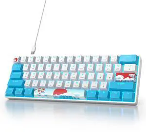Ussixchare 60 Percent Gaming Keyboard 61 Keys Wired Mechanical Keyboard Ultra Compact Key Board Red Switch LED Backlit for Windows Laptop Gamer
