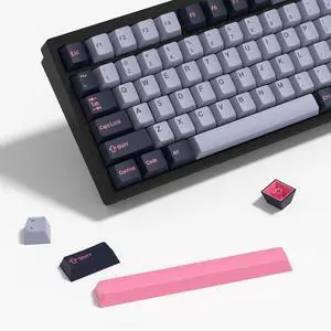 KBDiy 8008 PBT Double Shot Keycap Set,174 Keys Retro Blue Custom Key Cap Keycaps 60 Percent Cherry Profile Keycaps for 61/64/68/84/87/100/104/108 Mechanical Keyboard