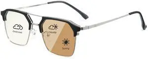 Cyxus Photochromic Glasses for Men Women UV Protection with Blue Light Blocking8249i39 Brown