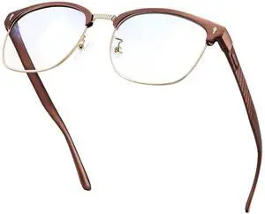 BIRCEN Blue Light Blocking Glasses: Al-Mg Metal Clear Bluelight Computer & Reading Glasses for Men Women Anti Eyestrain on Office & Home