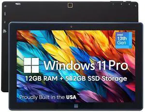 Fusion5 Built in USA 10.1 Windows 11 Professional Tablet PC FWIN232 PRO N5, 12GB RAM, 512GB SSD, Intel 13th Gen, Full HD Windows Tablet, USB C, HDMI - 2 Year Full Warranty with Accidental Damage
